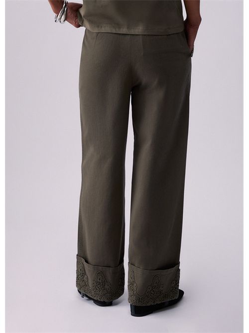 Pantaloni con dettaglio macramè LIU JO | WA6296T433A/90822
